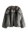 Yves Salomon Long-sleeved Fur Jacket In Multi