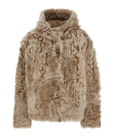 Yves Salomon Long-sleeved Fur In Multi