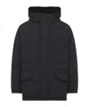 Yves Salomon Padded Black Down Jacket With High Collar And Concealed Zip In Black