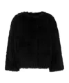 Yves Salomon Short Fur Sleeve Jacket In Black