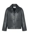 Yves Salomon Long-sleeved Leather Jacket In Black