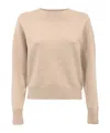 Yves Salomon Wool Crewneck Sweater In Nude