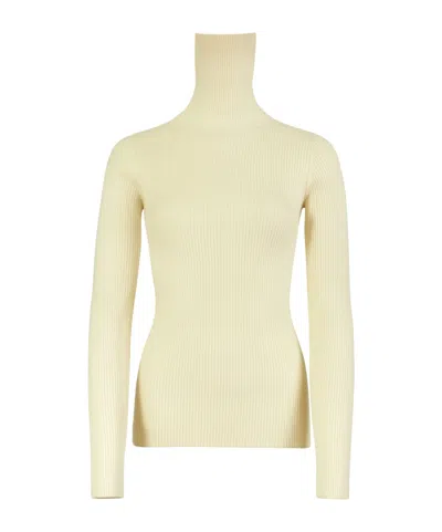 Yves Salomon Long-sleeved Turtleneck Sweater In Yellow