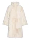Yves Salomon Long Toscana Coat In White