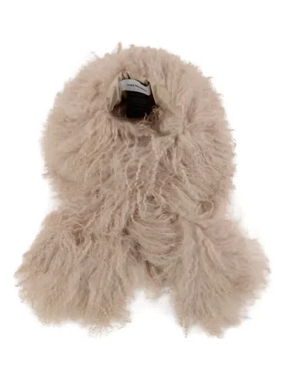 Yves Salomon Long-fur Scarf In Neutral