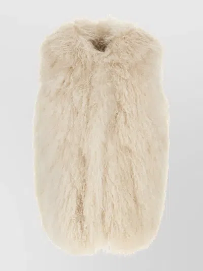 Yves Salomon Long-haired Lamb Fur Vest In Neutral