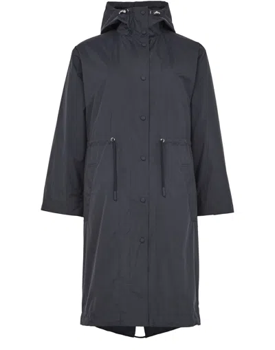 Yves Salomon Longline Performance Fabric Parka In Black