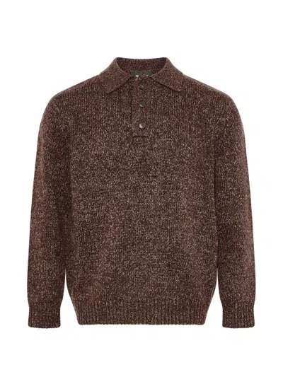 Yves Salomon Long-sleeve Polo Shirt In Brown