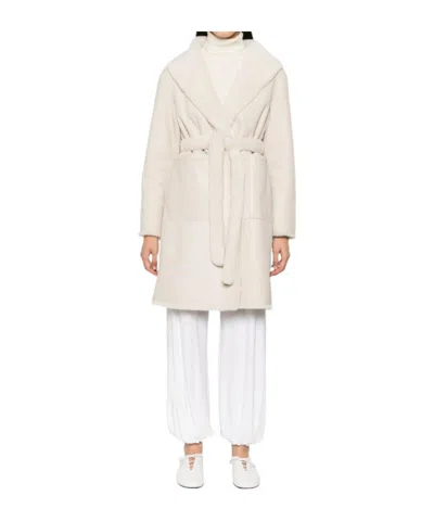 Yves Salomon Long-sleeved Coat In Gray