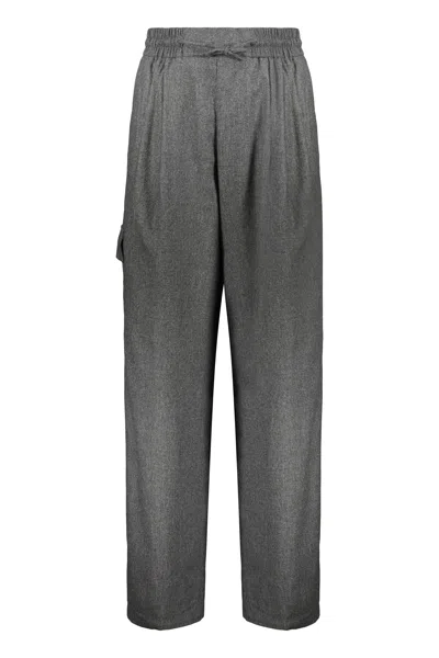 Yves Salomon Loose Gray Trousers: Elegance And Comfort