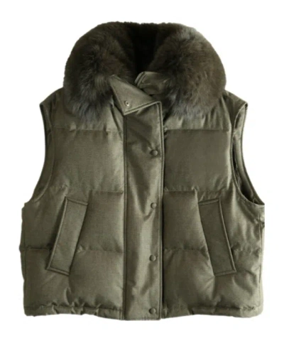 Yves Salomon Loro Piana X  Sleeveless Vest In Brown