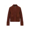 Yves Salomon Long-sleeved Leather Jacket In Brown
