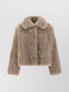 Yves Salomon Beige Fur Jacket With Spread Collar And Front Concealed Closure In Fur Woman In Nude