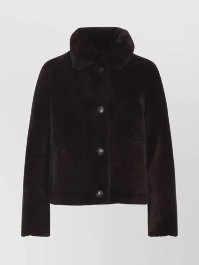 YVES SALOMON LUXURIOUS FAUX FUR SHEARLING JACKET