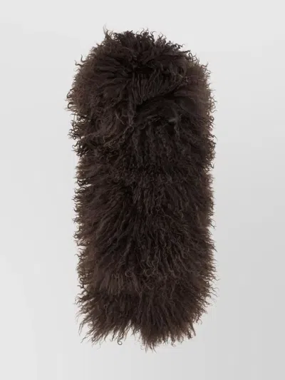 Yves Salomon Luxurious Long Scarf Faux Fur Texture
