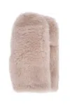 Yves Salomon Soft Faux Fur Rectangular Gloves In Creme