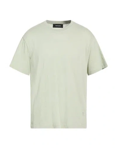 Yves Salomon Man T-shirt Light Green Size S Cotton, Cashmere
