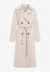 Yves Salomon Double-breasted Coat In Beige