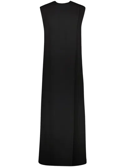 Yves Salomon Maxi Silk Dress In Black