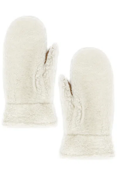 Yves Salomon Shearling-trimmed Suede Gloves In Neutral