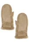 Yves Salomon Merino Mittens In Brown