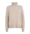 Yves Salomon Merino Wool Rollneck Sweater In Gray