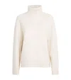 Yves Salomon Merino Wool Rollneck Sweater In White