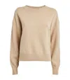 Yves Salomon Wool Crewneck Sweater In Beige