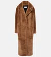 Yves Salomon Oversized Shearling Coat In Brown