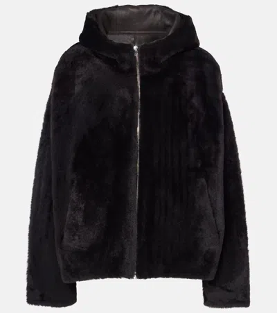 Yves Salomon Meteo Shearling Jacket In Brown