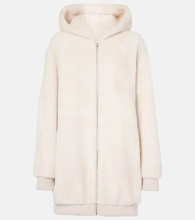 Yves Salomon Meteo Shearling Jacket In White