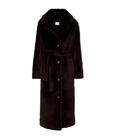 Yves Salomon Minimal Warm Coat In Burgundy