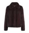 Yves Salomon Mink Collared Jacket In Red