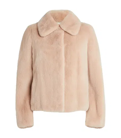 Yves Salomon Mink Collared Jacket In Pink