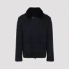 Yves Salomon Jacket In Double-sided Wool-cashmere Fabric With Mink Collar In Blue