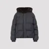 Yves Salomon Hooded Down Jacket Fur Trim In Gray