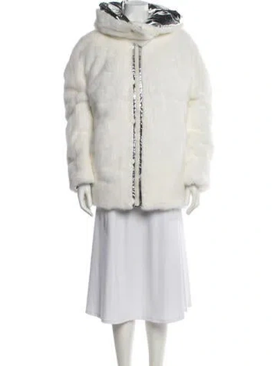 Pre-owned Yves Salomon Mink Down Jacket In Gray