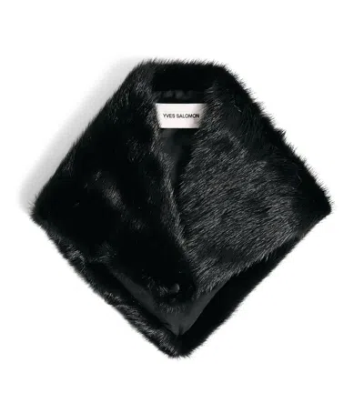 Yves Salomon Mink Fur Bandana Scarf In Black