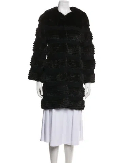 Pre-owned Yves Salomon Mink Fur Coat In Black