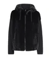 Yves Salomon Mink-wool-silk Zip-up Hoodie In Black