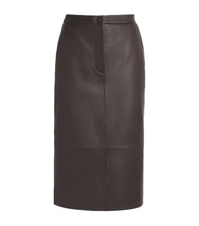 YVES SALOMON NAPPA LEATHER PENCIL SKIRT