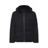 Yves Salomon Padded Quilted Down Jacket With Hood And Zipper Closure In Blue