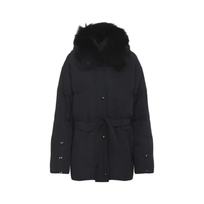 YVES SALOMON NERO QUILTED JACEKT