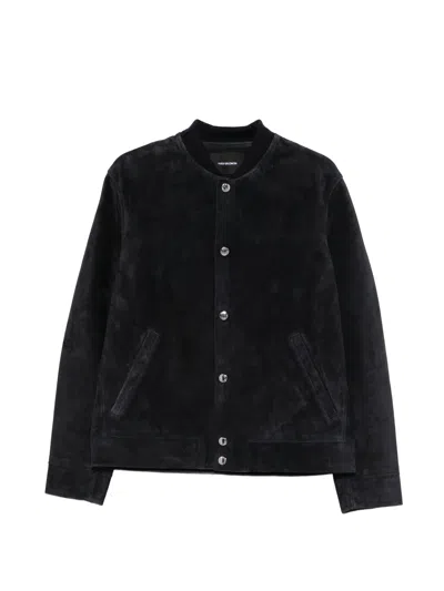 Yves Salomon Nightfall Calf Wool Polyamide Jacket In Black