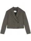 Yves Salomon Notched Lapel Jacket In Grau