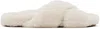 Yves Salomon Crossover-strap Shearling Slides In A1006 Meringue