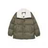 Yves Salomon Fleece-collar Jacket In Green