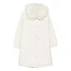 Yves Salomon Fur-collar Buttoned Jacket In White