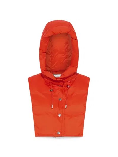 Yves Salomon Padded Bib Hood In Red