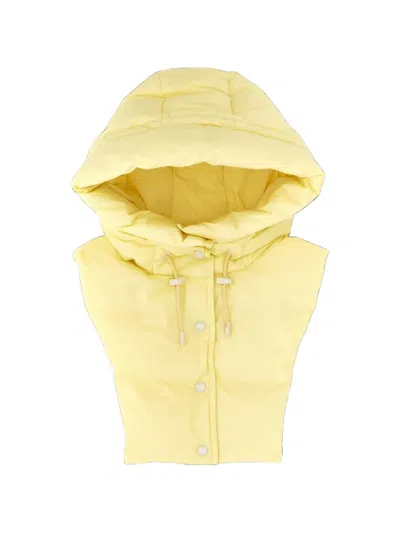 Yves Salomon Padded Bib-style Hood In Yellow
